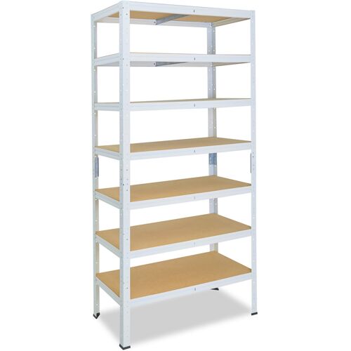 shelfplaza HOME 200x100x45 cm Schwerlastregal in weiß mit 7 Böden und 125 kg Traglast pro Boden
