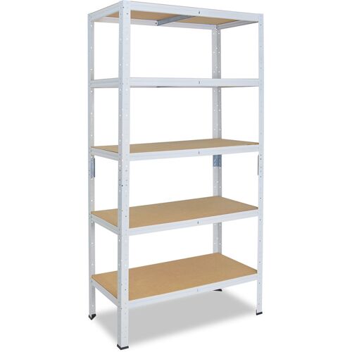 shelfplaza HOME 230x80x60 cm Schwerlastregal in weiß mit 5 Böden und 175 kg Traglast pro Boden
