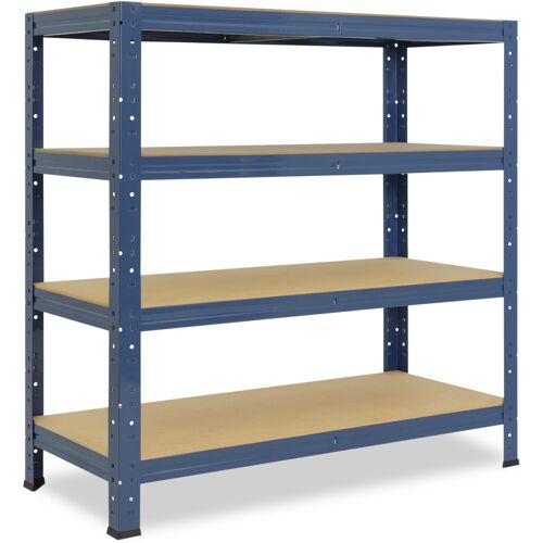 shelfplaza HOME 100x23x30 cm Schwerlastregal in blau mit 4 Böden und 175 kg Traglast pro Boden