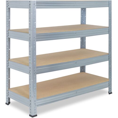 shelfplaza PRO 115x120x40 cm Schwerlastregal in verzinkt mit 4 Böden und 200 kg Traglast pro Boden