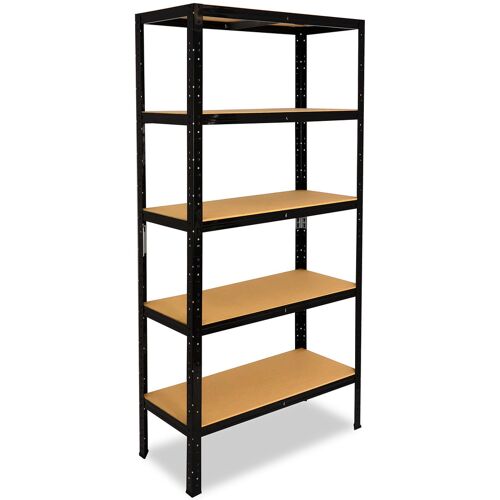 shelfplaza BLACK 180x50x30 cm Schwerlastregal in schwarz mit 5 Böden und 175 kg Traglast pro Boden