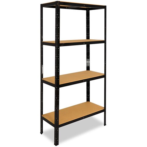 shelfplaza BLACK 180x70x60 cm Schwerlastregal in schwarz mit 4 Böden und 175 kg Traglast pro Boden