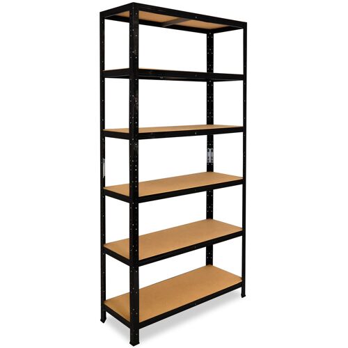 shelfplaza BLACK 180x90x60 cm Schwerlastregal in schwarz mit 6 Böden und 145 kg Traglast pro Boden