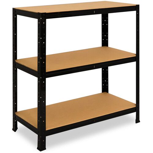 shelfplaza BLACK 90x60x23 cm Schwerlastregal in schwarz mit 3 Böden und 175 kg Traglast pro Boden