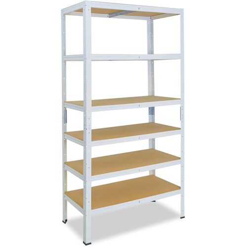 shelfplaza HOME 180x45x23 cm Schwerlastregal in weiß mit 6 Böden und 145 kg Traglast pro Boden