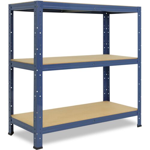 shelfplaza HOME 100x130x30 cm Schwerlastregal in blau mit 3 Böden und 150 kg Traglast pro Boden
