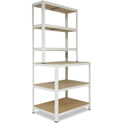 shelfplaza HOME 190x100x60 cm Werkbank Regal in weiß mit 6 Böden und 145 kg Traglast pro Boden shelfplaza HOME 190x100x60 cm Werkbank Regal in weiß mit 6 Böden und 145 kg Traglast pro Boden