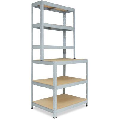 shelfplaza PRO 190x100x60 cm Werkbank Regal in verzinkt mit 6 Böden und 166 kg Traglast pro Boden shelfplaza PRO 190x100x60 cm Werkbank Regal in verzinkt mit 6 Böden und 166 kg Traglast pro Boden