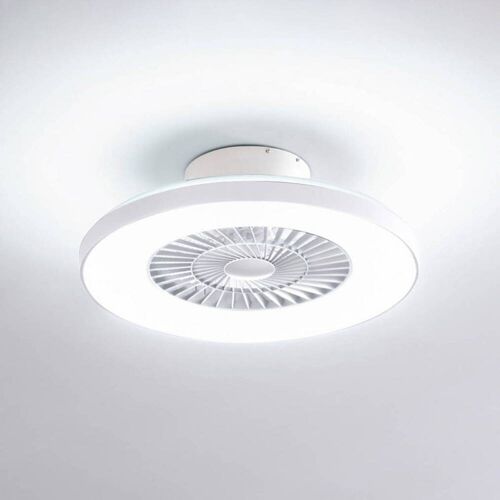 Lindby Smart LED-Deckenventilator Paavo, weiß, leise, Tuya Paavo Lindby, dimmbar, weiß / opal, für Wohn- / Esszimmer, Kunststoff, Modern