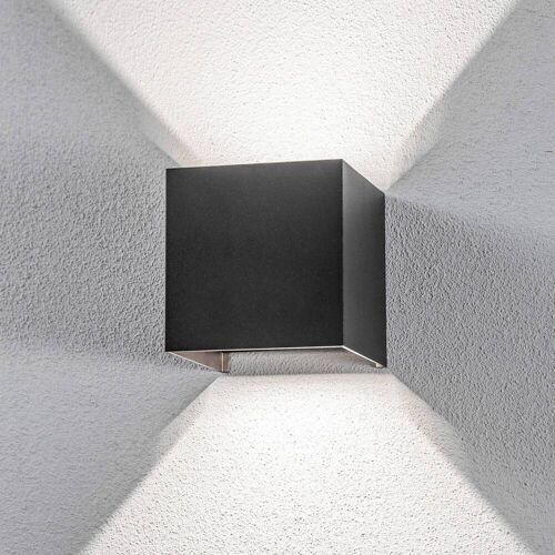 LED Aussenwandleuchte Nivar Lindby, schwarz, Metall, Modern, LED Wandleuchte außen