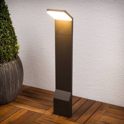 LED Wegeleuchte NEVIO Lucande, schwarz, Aluminium, Modern, LED Außenleuchte