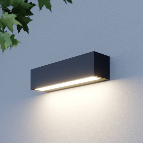 LED Aussenwandleuchte Lengo Lucande, schwarz, Aluminium, Modern, LED Wandleuchte außen