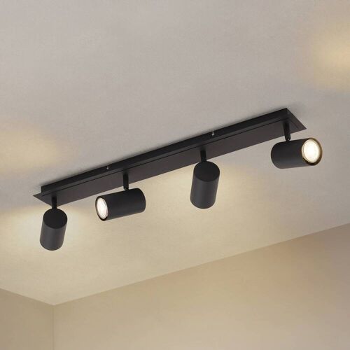 Lindby Deckenstrahler Joffrey, 70 cm, schwarz, 4-flg., GU10 Joffrey Lindby, dimmbar, schwarz, für Wohn- / Esszimmer, Metall, Modern, Strahler