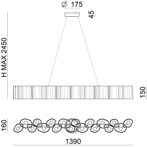 Stilnovo Hängelampe Honey, dimmbar, weiß / opal, für Wohn- / Esszimmer, Kunststoff, Modern