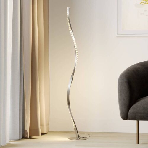 LED Stehlampe Criostal Lindby, dimmbar, alu / grau / zink, für Wohn- / Esszimmer, Aluminium, Modern, LED Stehlampe