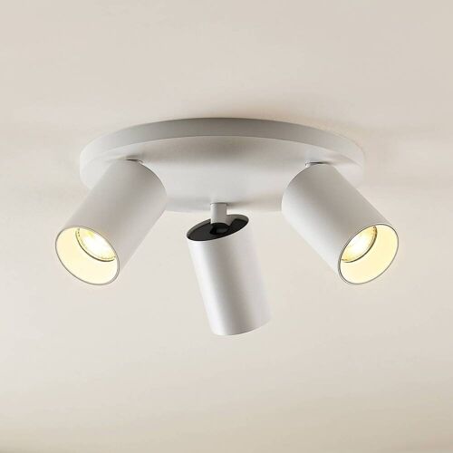 Arcchio Strahler Brinja, weiß, rund, Ø 6 cm, 3-flg., GU10 Brinja Arcchio, dimmbar, weiß / opal, für Flurbereich, Aluminium, Modern, Strahler