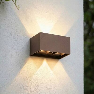 LED Aussenwandleuchte Nivar Lindby, braun / rost, Aluminium, Modern, LED Wandleuchte außen LED Aussenwandleuchte Nivar Lindby, braun / rost, Aluminium, Modern, LED Wandleuchte außen