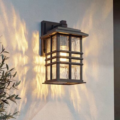 Außenwandleuchte Eliosa Lindby, dimmbar, schwarz, Kunststoff, Landhaus / Rustikal, Wandleuchte außen Außenwandleuchte Eliosa Lindby, dimmbar, schwarz, Kunststoff, Landhaus / Rustikal, Wandleuchte außen