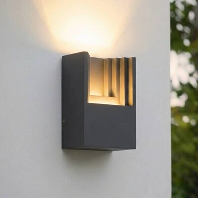 LED Aussenwandleuchte Aurali Lindby, schwarz, Aluminium, Modern, LED Wandleuchte außen LED Aussenwandleuchte Aurali Lindby, schwarz, Aluminium, Modern, LED Wandleuchte außen