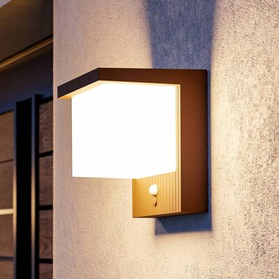 EGLO LED-Solarwandlampe Frigento rostfarben, Höhe 15 cm, Sensor, braun / rost, Aluminium, Modern, Wandleuchte außen EGLO LED-Solarwandlampe Frigento rostfarben, Höhe 15 cm, Sensor, braun / rost, Aluminium, Modern, Wandleuchte außen