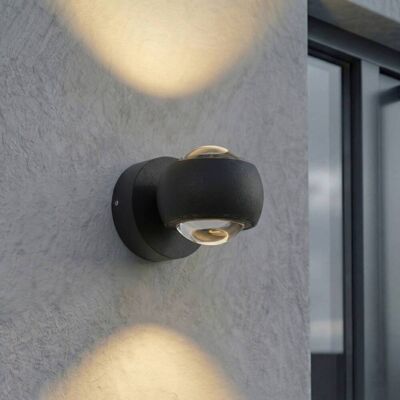 Außenwandleuchte Focra Lindby, schwarz, Metall, Wandleuchte außen Außenwandleuchte Focra Lindby, schwarz, Metall, Wandleuchte außen