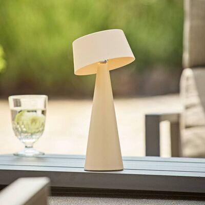Sigor LED-Akku-Tischleuchte Solino, beige, Solar/USB, 26 cm, IP44 dimmbar, creme / amber, für Wohn- / Esszimmer, Aluminium, Modern, Solarleuchten Sigor LED-Akku-Tischleuchte Solino, beige, Solar/USB, 26 cm, IP44 dimmbar, creme / amber, für Wohn- / Esszimmer, Aluminium, Modern, Solarleuchten