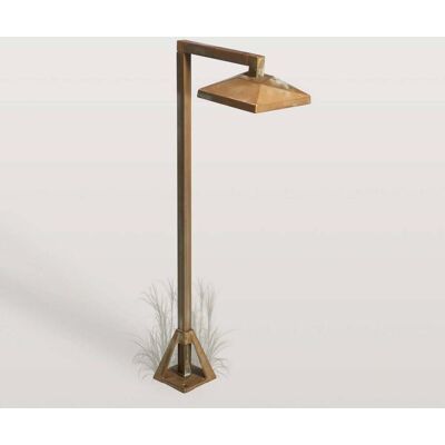 Moretti Luce Sockelleuchte aussen Aura Edge, bronze / altmessing, Messing, Landhaus / Rustikal, Außenleuchte Moretti Luce Sockelleuchte aussen Aura Edge, bronze / altmessing, Messing, Landhaus / Rustikal, Außenleuchte