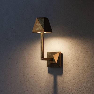 Moretti Luce Außenwandleuchte Silva Edge, bronze / altmessing, Messing, Landhaus / Rustikal, Wandleuchte außen Moretti Luce Außenwandleuchte Silva Edge, bronze / altmessing, Messing, Landhaus / Rustikal, Wandleuchte außen