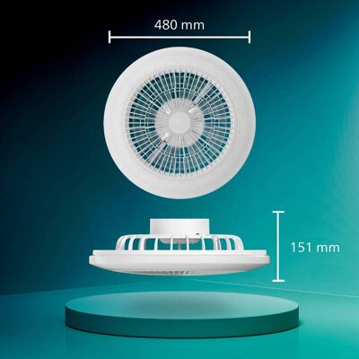 Philips LED-Deckenventilator Amigo, weiß, 48 cm, CCT, RGB dimmbar, weiß / opal, für Wohn- / Esszimmer, Kunststoff, Modern Philips LED-Deckenventilator Amigo, weiß, 48 cm, CCT, RGB dimmbar, weiß / opal, für Wohn- / Esszimmer, Kunststoff, Modern
