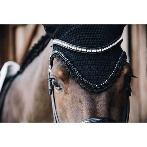 Kentucky Horsewear Fliegenhaube WELLINGTONE STONE & PEARL schwarz Cob