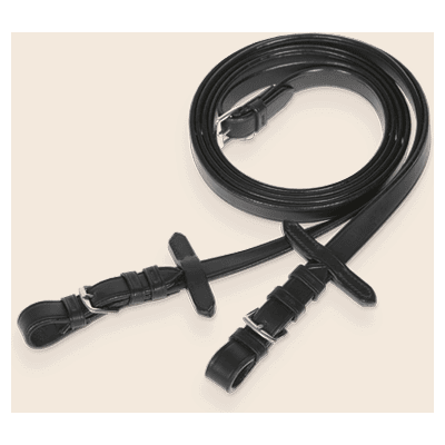 Kieffer Lederzügel Goldline 19mm, schwarz glattes Leder, Paar Kieffer Lederzügel Goldline 19mm, schwarz glattes Leder, Paar