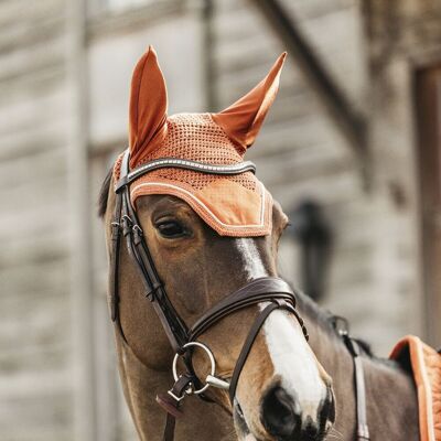 Kentucky Horsewear Fliegenhaube WELLINGTON VELVET orange Kentucky Horsewear Fliegenhaube WELLINGTON VELVET orange