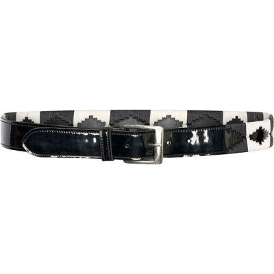 HV Polo Gürtel HVP BUENOS AIRES black lack-white 95 HV Polo Gürtel HVP BUENOS AIRES black lack-white 95