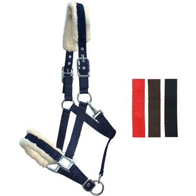 Euroriding Halfter Plüsch Nylon, navy/natur PONY Euroriding Halfter Plüsch Nylon, navy/natur PONY