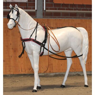 Reitsport Manski Manski Zweispänner Geschirr FREETIME black/pink SH Reitsport Manski Manski Zweispänner Geschirr FREETIME black/pink SH