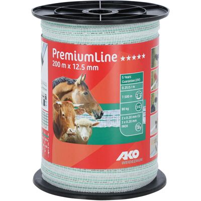 AKO Weidezaun AKO Band Prem.Line, 200m, 12,5mm, weiß/grün,3x0,2 Niro,2x0,2 Cu AKO Weidezaun AKO Band Prem.Line, 200m, 12,5mm, weiß/grün,3x0,2 Niro,2x0,2 Cu