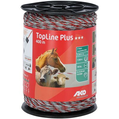 AKO Weidezaun AKO Litze TopLine Plus, 400m, weiß/rot, 9 x 0,25mm TriCOND AKO Weidezaun AKO Litze TopLine Plus, 400m, weiß/rot, 9 x 0,25mm TriCOND