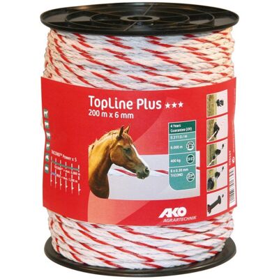 AKO Cordelette TopLine Plus weiß/rot 200m - Elektrozäunseil AKO Cordelette TopLine Plus weiß/rot 200m - Elektrozäunseil