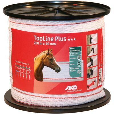 AKO Weidezaun AKO Band TopLine Plus, 200m, 40mm, weiß/rot, 10 x 0,3mm TriCOND AKO Weidezaun AKO Band TopLine Plus, 200m, 40mm, weiß/rot, 10 x 0,3mm TriCOND