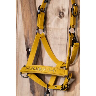 Eskadron Halfter FAUX LEATHER DOUBLE PIN Platinum'25 golden yellow P2 Eskadron Halfter FAUX LEATHER DOUBLE PIN Platinum'25 golden yellow P2