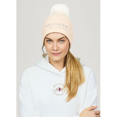 Tommy Hilfiger Pompom Strickmütze PERRY taupe Tommy Hilfiger Pompom Strickmütze PERRY taupe