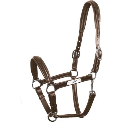 Schockemöhle Sports Lederhalfter ULM PRO brown/silver WB Schockemöhle Sports Lederhalfter ULM PRO brown/silver WB