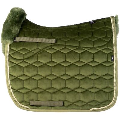 MATTES Schabracke Samt, Lammfell, Dressur Gr.L, olive MATTES Schabracke Samt, Lammfell, Dressur Gr.L, olive
