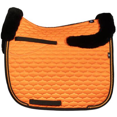 MATTES Schabracke FS26 Glanz, Lammfell, Dressur Gr.L, orange/schwarz MATTES Schabracke FS26 Glanz, Lammfell, Dressur Gr.L, orange/schwarz