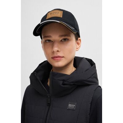 Boss Equestrian Cap LEATHER VINTAGE PATCH black 55 Boss Equestrian Cap LEATHER VINTAGE PATCH black 55