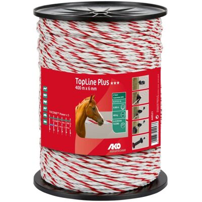 AKO Weidezaun AKO Seil TopLine Plus, 400m, 6mm, weiß/rot, 6 x 0,3mm, TriCOND AKO Weidezaun AKO Seil TopLine Plus, 400m, 6mm, weiß/rot, 6 x 0,3mm, TriCOND