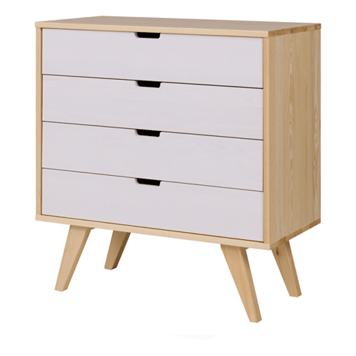 Konsimo Kommode mit Schubladen im skandinavischen Stil Weiß / Naturholz MONTI