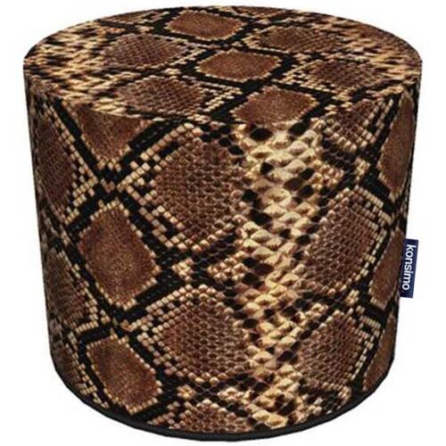 Konsimo Runder Pouffe Schlangenhaut-Muschel RASIL
