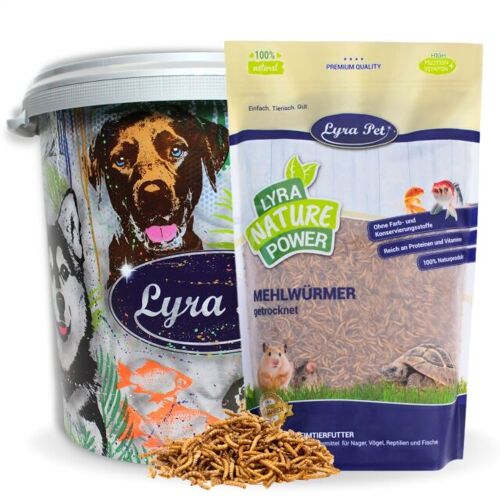 Lyra Pet GmbH 5 kg Lyra Pet® Mehlwürmer getrocknet in 30 L Tonne