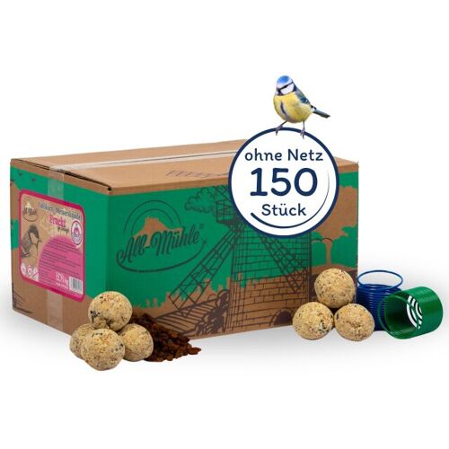 150 Stk. Lyra Pet® Meisenknödel aus der Alb-Mühle Vollkorn & Früchte ohne Netz à 85 g + 2 Spender